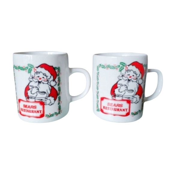 Vintage Sears Restaurant Christmas Mugs: Santa & Max Coffee Logo - Picture 4 of 10